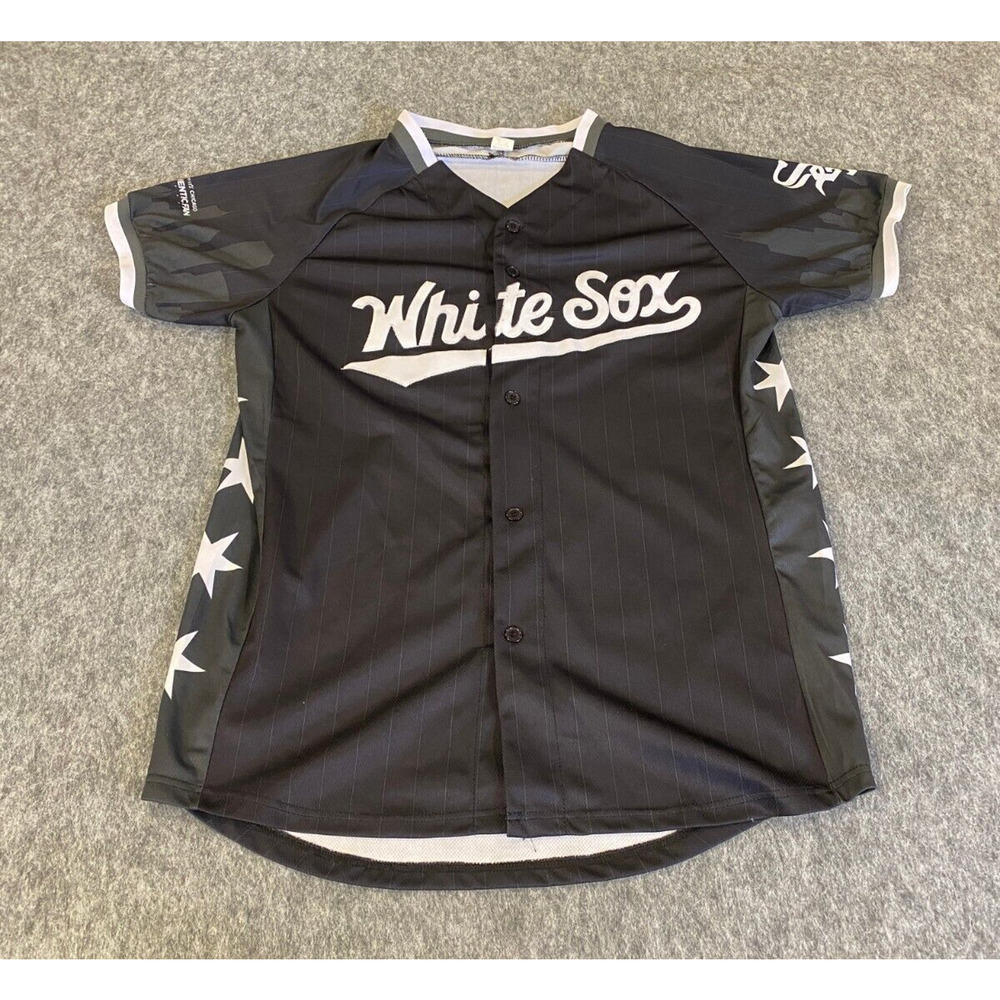 Chicago White Sox Jersey Shirt Mens Medium Success Promotions Black Short Sleeve